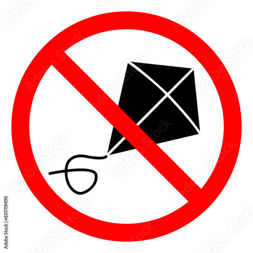 No Kite Symbol Sign ,Vector Illustration, Isolate On White Background Label. EPS10