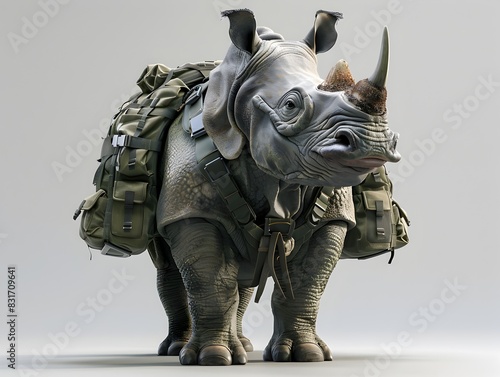 Heavily Armored Rhinoceros Costume for Safari and Adventure