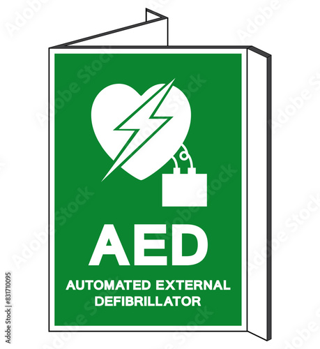 AED Automated External Defibrillator Symbol Sign, Vector Illustration, Isolate On White Background Label .EPS10
