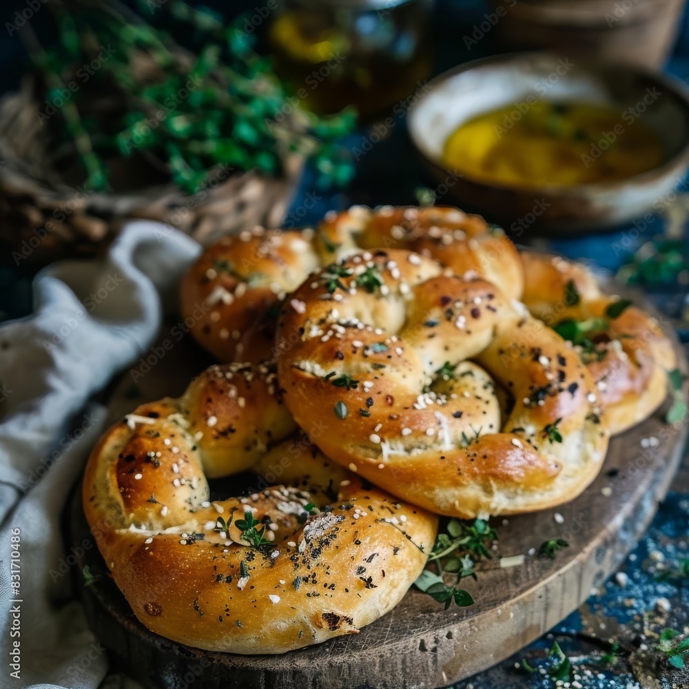 provencal delight aromatic fougasse bread with olive oil and fragrant herbs food photography provencal delight aromatic fougasse bread with olive oil and fragrant herbs food photography