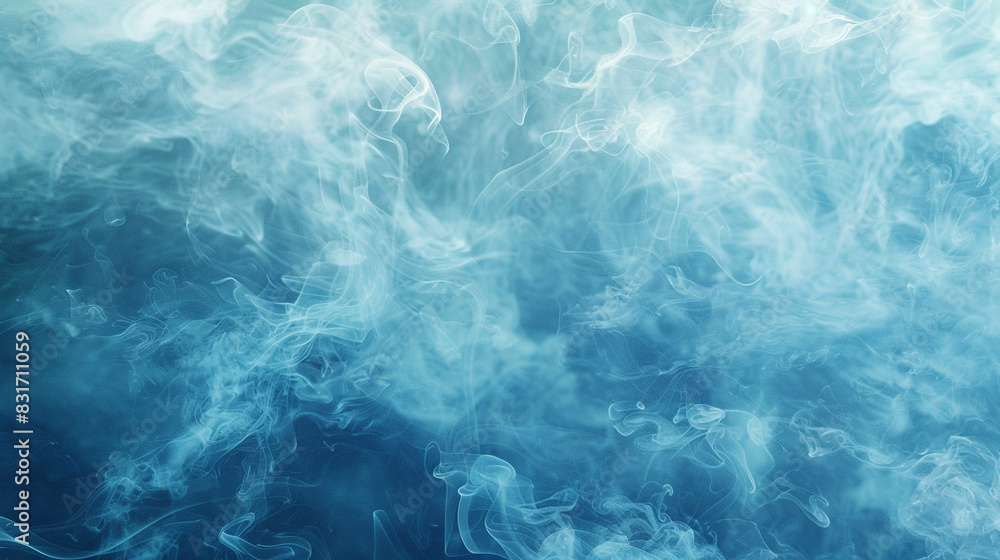 Obraz premium Dreamy and ethereal art from elegant sky blue smoke waves blending with celestial beauty,