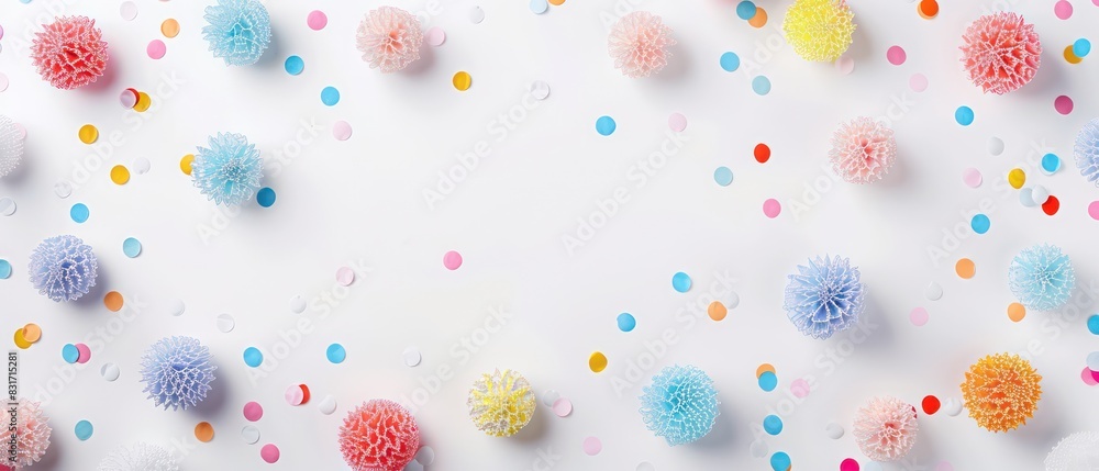 carnival wallpaper with themed graphic elements on a white surface with a empty space carnival wallpaper with themed graphic elements on a white surface with a empty space