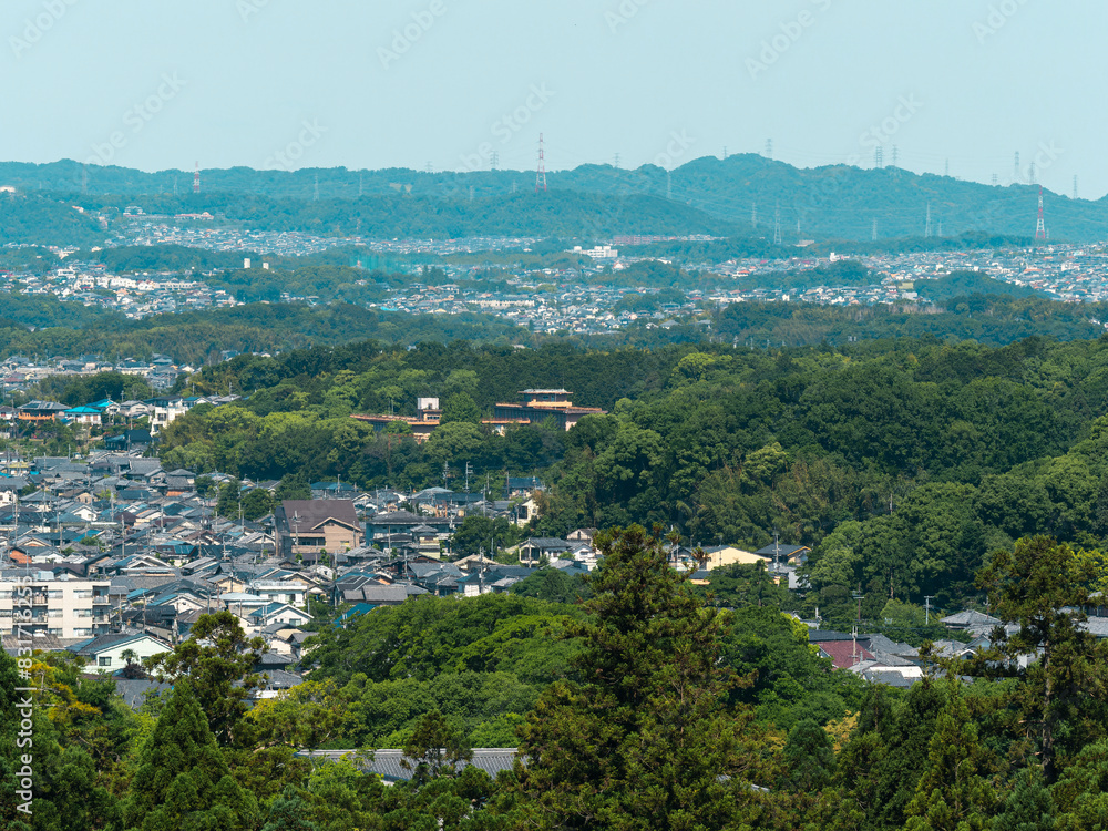 Fototapeta premium 奈良公園から見る奈良市の街並み