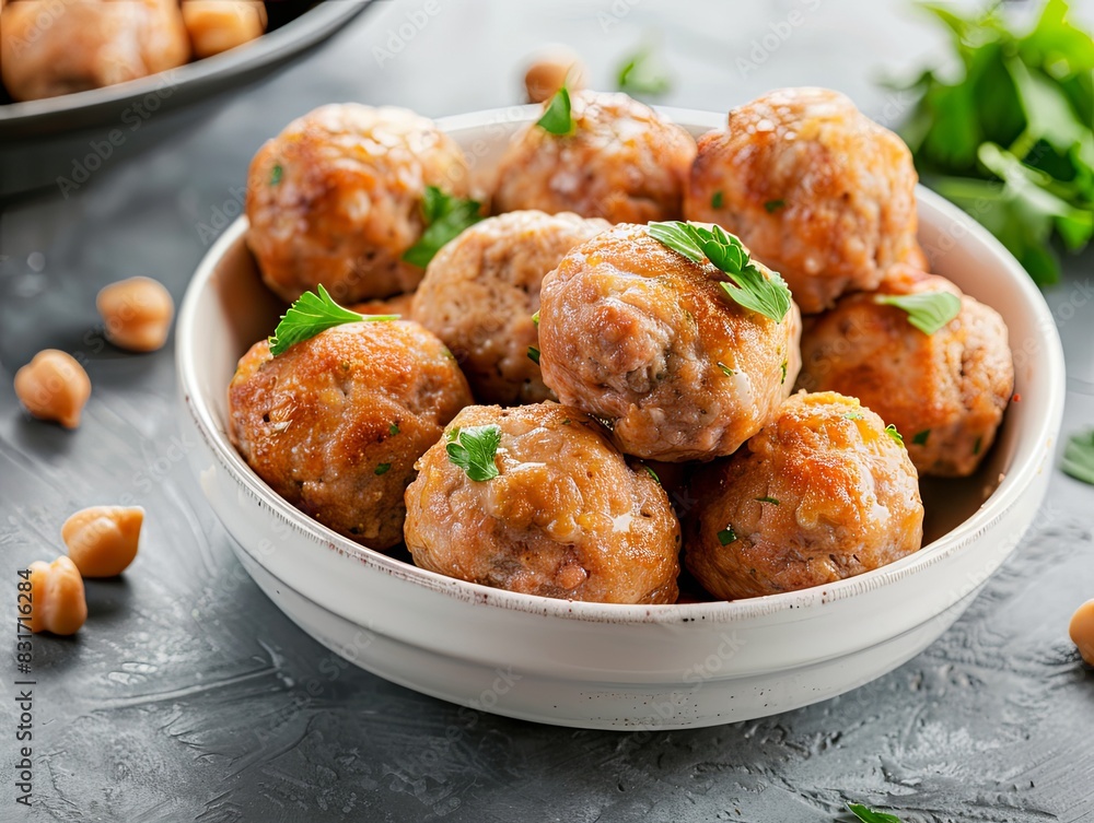 bowl of frozen meatballs on the table bowl of frozen meatballs on the table