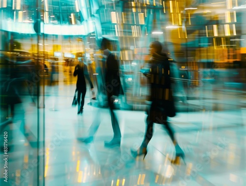 Urban hustle captured in dynamic motion blur