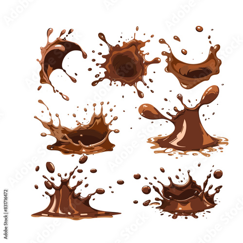 Dark and milk chocolate drippings scattered
