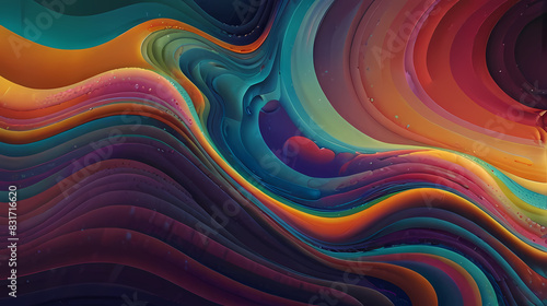 Fluid abstract background with a retro color scheme theme