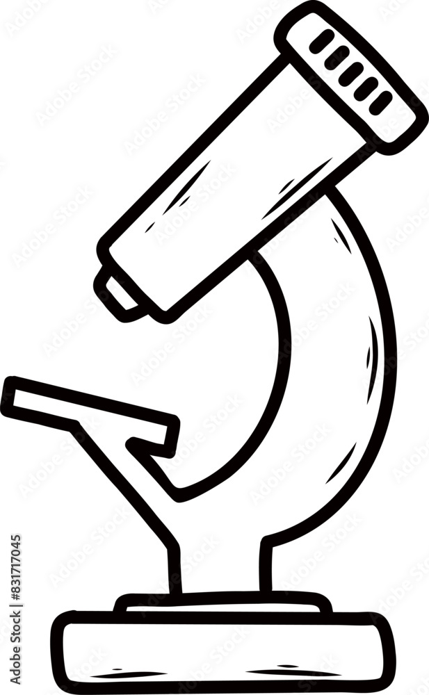 doodle style microscope. contoured hand drawn image. doodle style microscope. contoured hand drawn image.