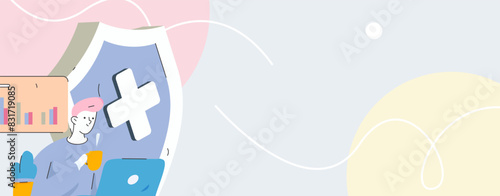 Business network security character flat vector concept operation hand drawn illustration
