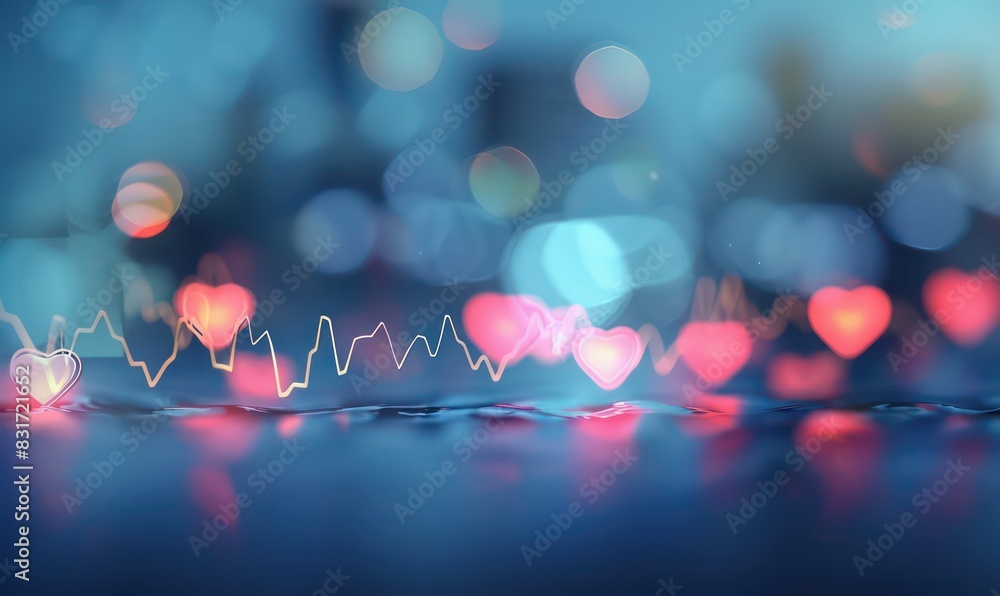 heartbeat line wallpaper on blue background with sparkling colors and beautiful glow heartbeat line wallpaper on blue background with sparkling colors and beautiful glow
