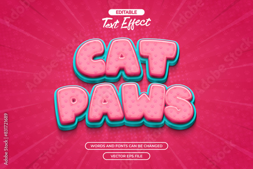 Cat paws editable text effect