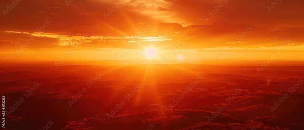 Fototapeta premium sunset wallpaper with the sun lying down in the sea