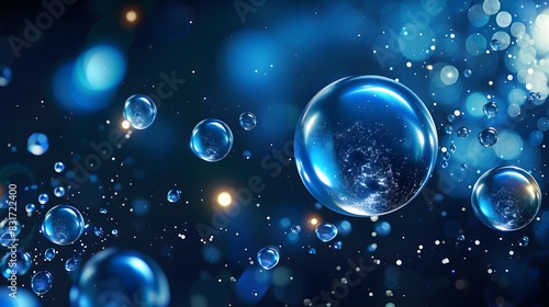 realistic background with bubbles.