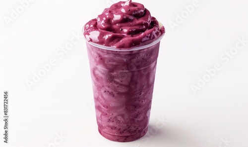 iced acai smoothie wallpaper with very professional setting and nice details, isolated on a white background
