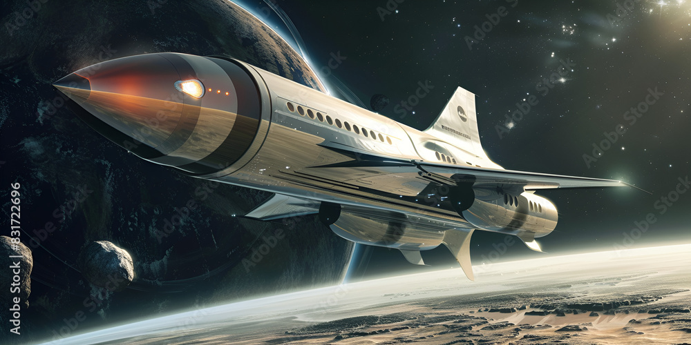 Fototapeta premium Space Shuttle in Orbit | Advanced Space Exploration