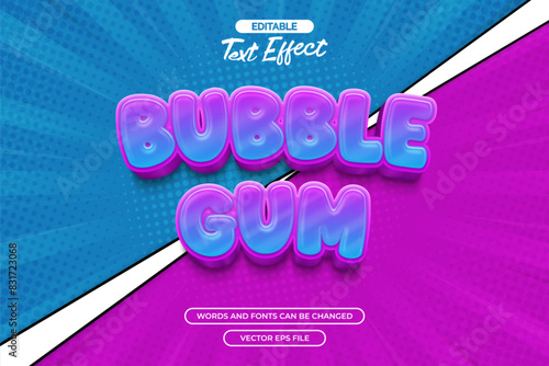 Bubble gum editable text effect