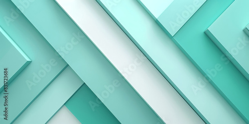 Abstract geometric pattern with teal and white diagonal lines creating a vibrant and modern minimalist design with clean and sharp edges 