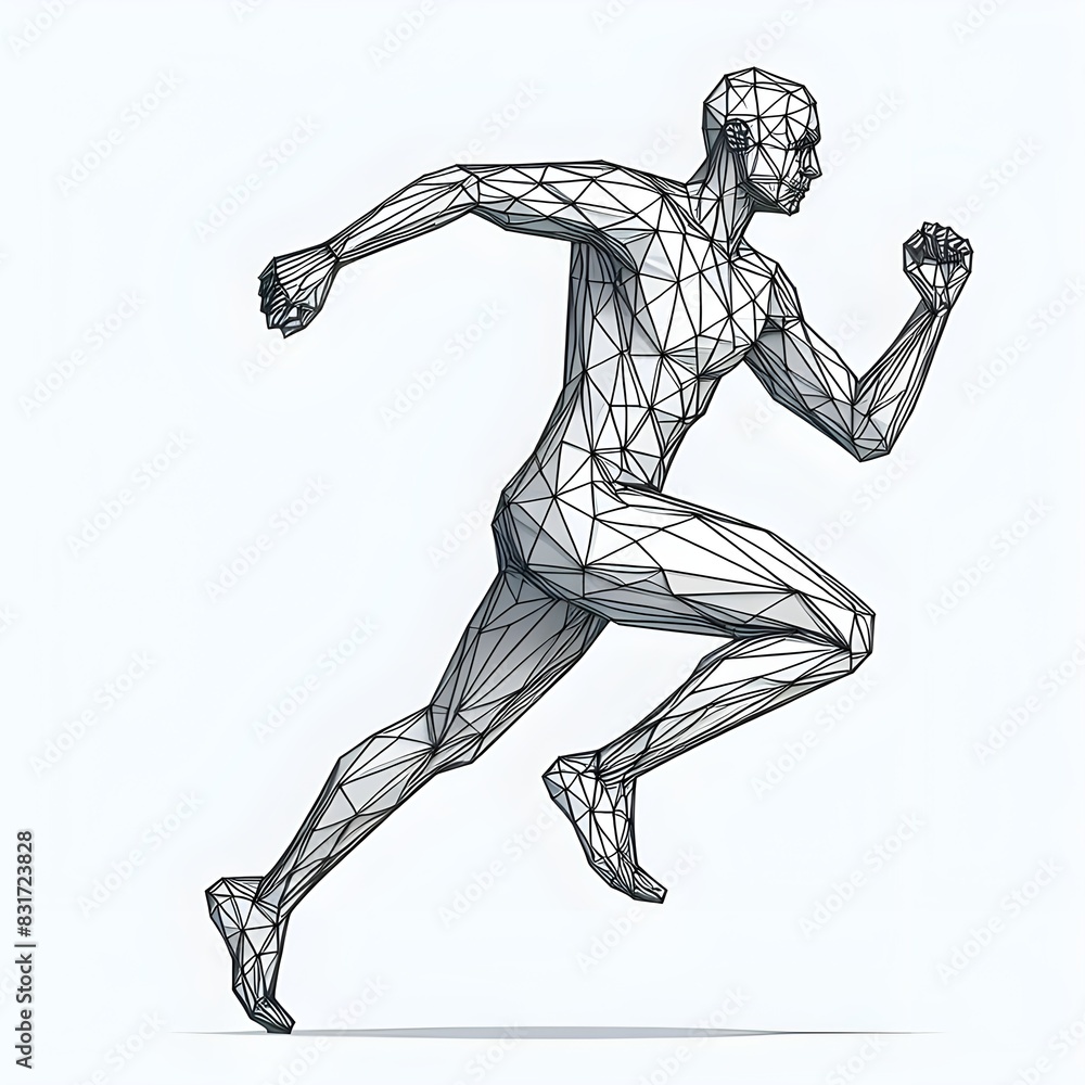 digital men running statue digital men running statue