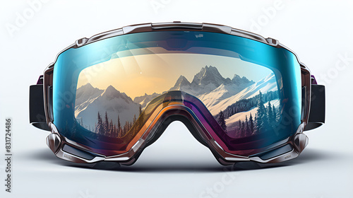 Attractive Snowboard Googles Glasses Isolated on Transparent Background PNG.