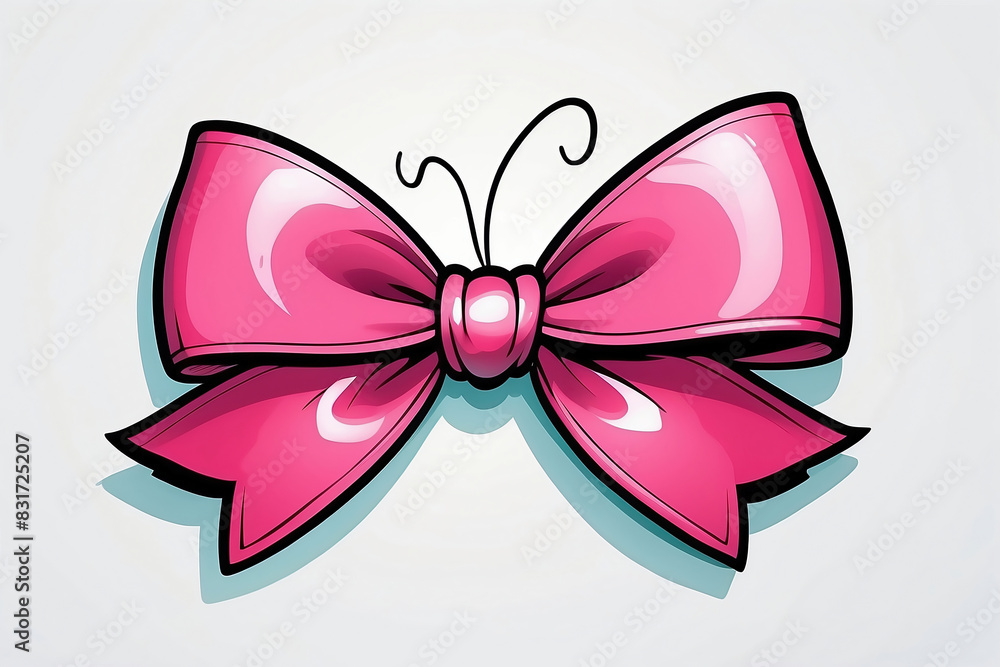 coquette ribbon bow on a white background