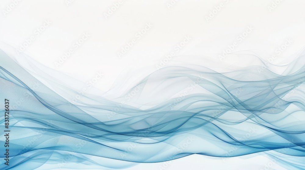 Graceful abstract blue waves ripple across a soft canvas Graceful abstract blue waves ripple across a soft canvas