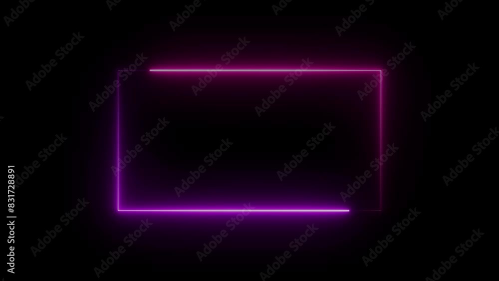 Neon effect rectangle frame and Loop animation background 4K video. Neon effect rectangle frame and Loop animation background 4K video.