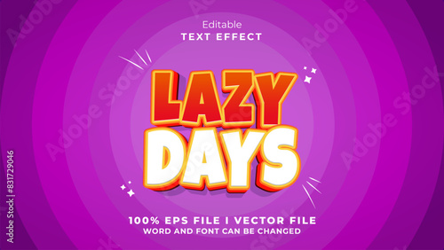 editable lazy days  text effect.typhography logo