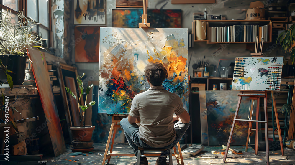 Employee Finding Work Life Balance: High Resolution Photo of Creative Hobby After Work, Emphasizing Personal Interests Employee Finding Work Life Balance: High Resolution Photo of Creative Hobby After Work, Emphasizing Personal Interests