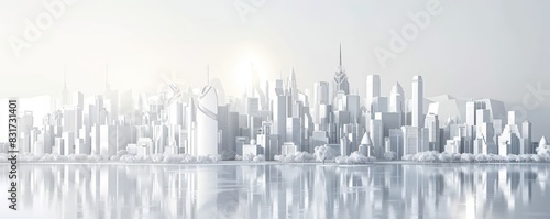 city silhouette in black color with horizontal composition and nice artistic nuance