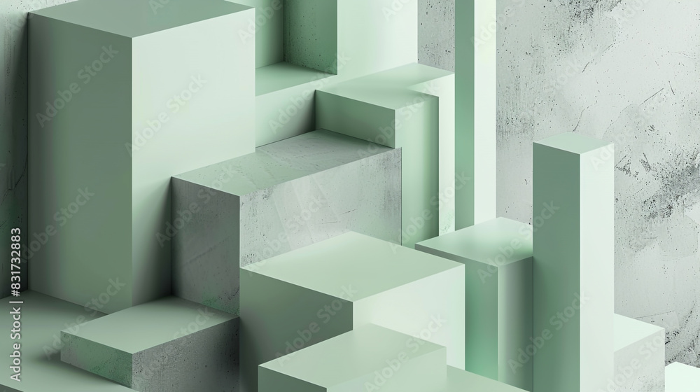 Green campaigns brochure in mint and grey, designed with contemporary geometric blocks, Green campaigns brochure in mint and grey, designed with contemporary geometric blocks,