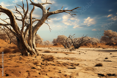 dry tree branch in desert