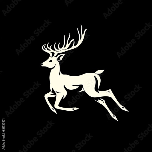 Graceful deer leap silhouette  perfect for cross country team logos  applicable on track uniforms and fan merchandise
