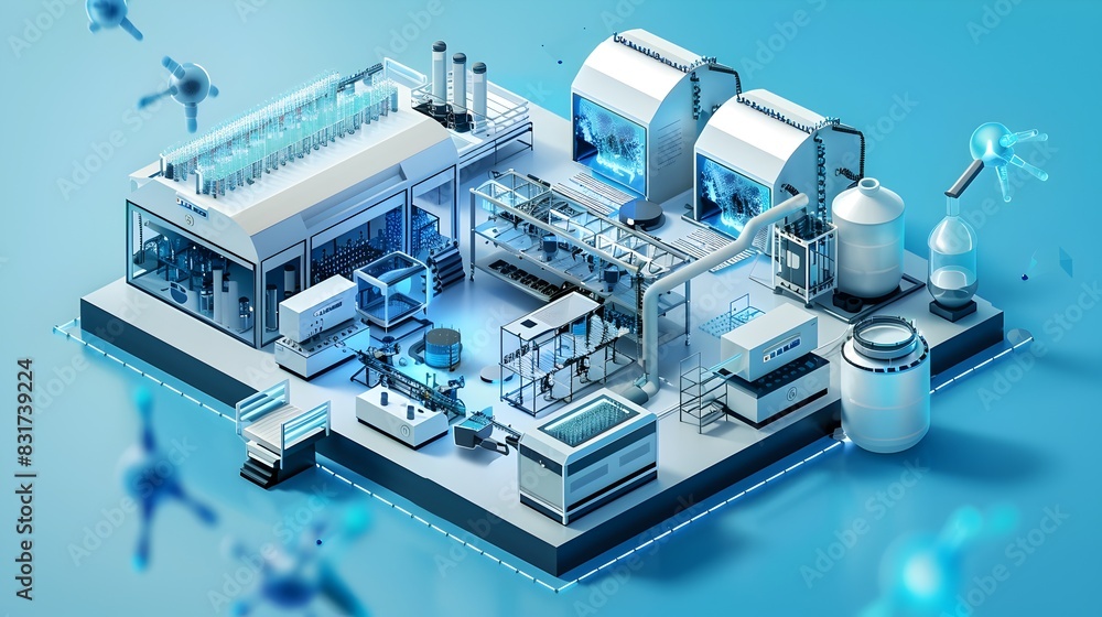 Futuristic Biotech Laboratory with Advanced Synthetic Biology Equipment and Automation Futuristic Biotech Laboratory with Advanced Synthetic Biology Equipment and Automation
