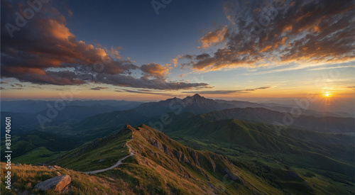 Majestic mountain landscape background hiking travel adventure