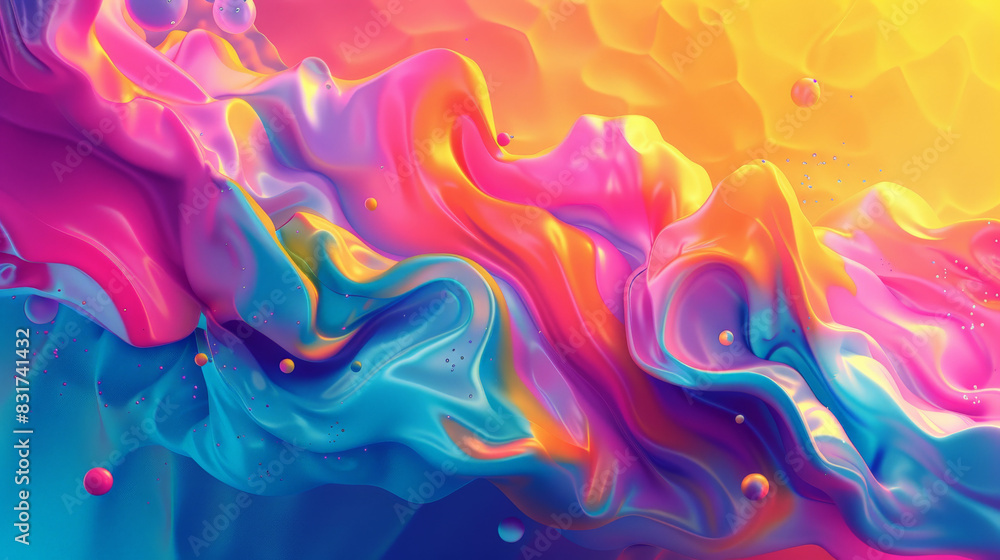 A vibrant abstract background design featuring fluid, organic shapes and a harmonious color scheme, blending seamlessly to create a visually captivating image