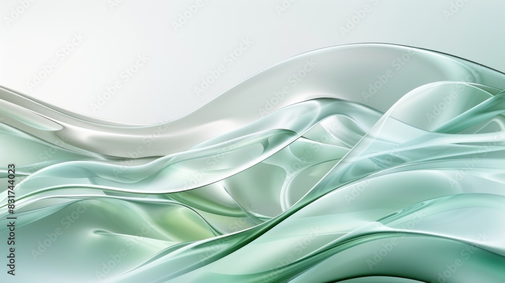 Fototapeta premium 3D Rendering Of Abstract Glass Waves.