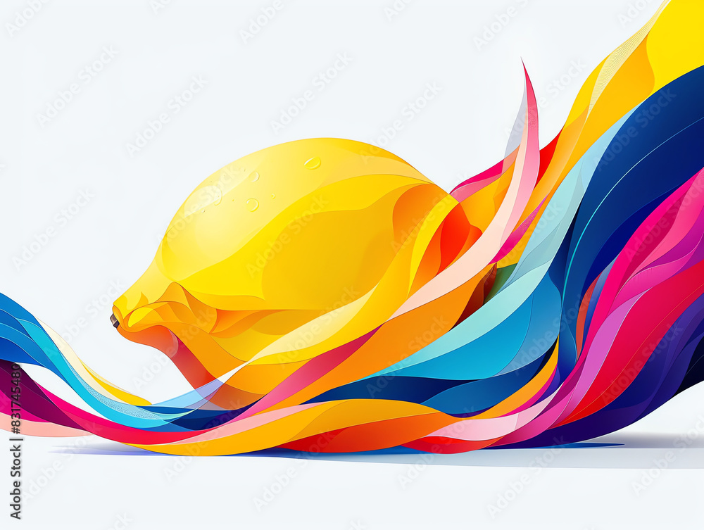 Naklejka premium Lemon solid isolated white background