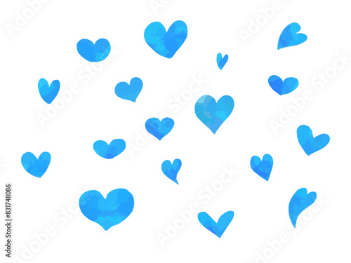 水彩タッチの青いハート