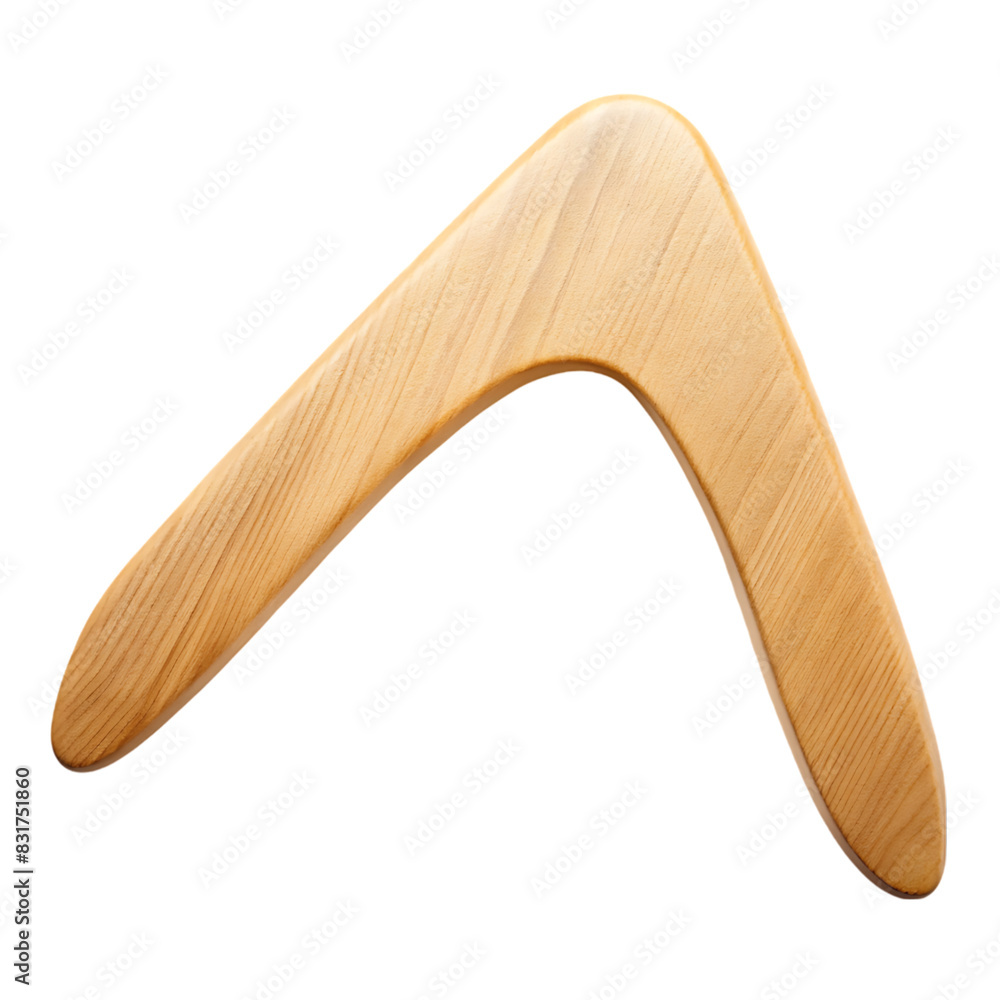wooden boomerang on transparent background wooden boomerang on transparent background