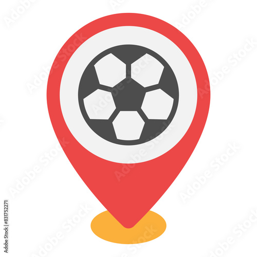 Illustration of Sport Center Location design Flat Icon
