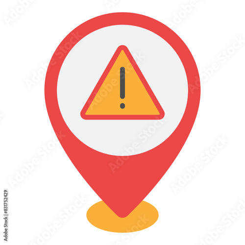 Illustration of Dangerous Area Location design Flat Icon