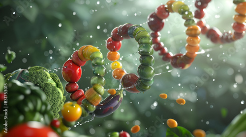 Digital Illustration DNA Structure ,generative ai