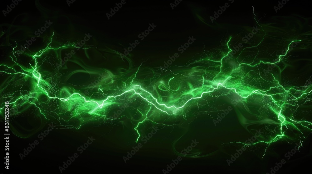 green lightning on black sky background green lightning on black sky background