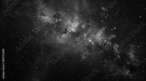 Fototapeta Naklejka Na Ścianę i Meble -  Black white space background. Abstract background illustration with our galaxy in cosmos. Nebula galaxy black background