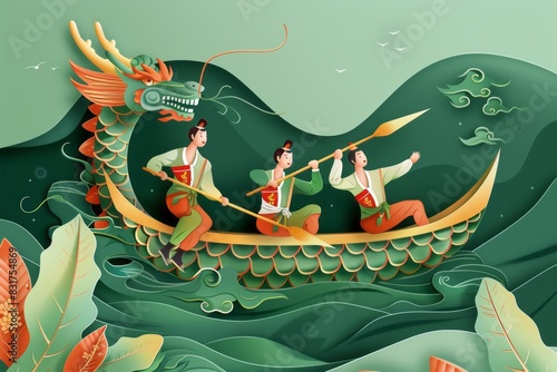 Illustration for a dragon boat festival