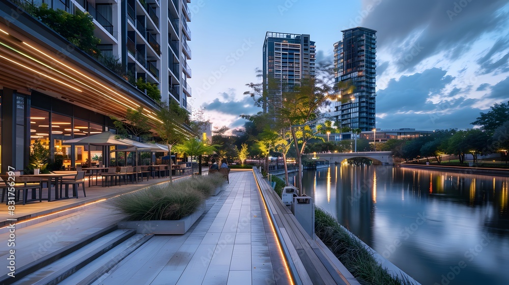 Fototapeta premium beautiful city scape with eco concept