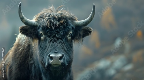 yak facing the blurred background © XtzStudio