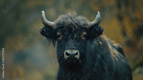 yak facing the blurred background