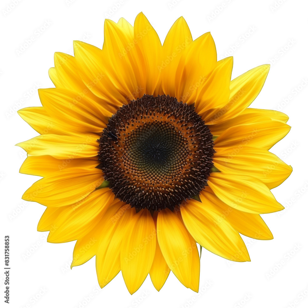 Fototapeta premium Yellow sunflower isolated on white background