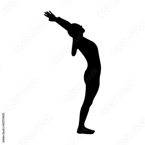 A Slim Beautiful Woman Doing Yoga At home vector silhouette  white background